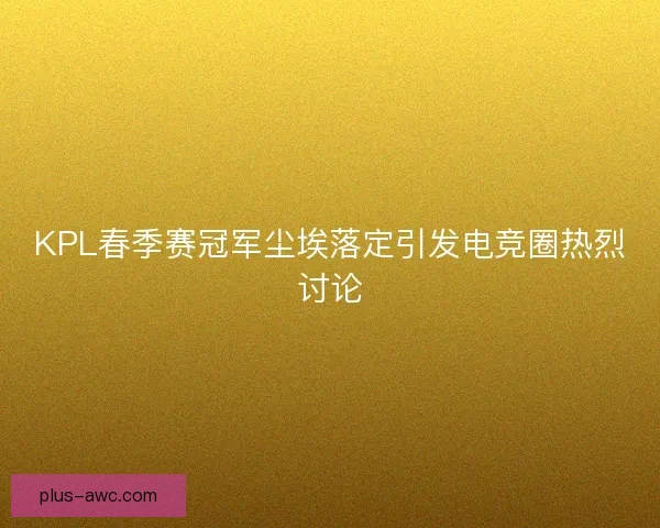 KPL春季赛冠军尘埃落定引发电竞圈热烈讨论 KPL春季赛冠军尘埃落定引发电竞圈热烈讨论
