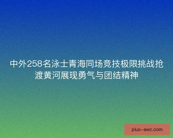 中外258名泳士青海同场竞技极限挑战抢渡黄河展现勇气与团结精神