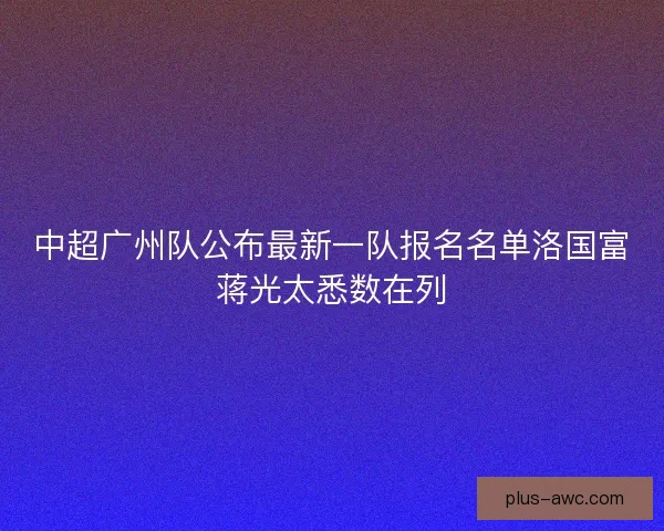 中超广州队公布最新一队报名名单洛国富蒋光太悉数在列